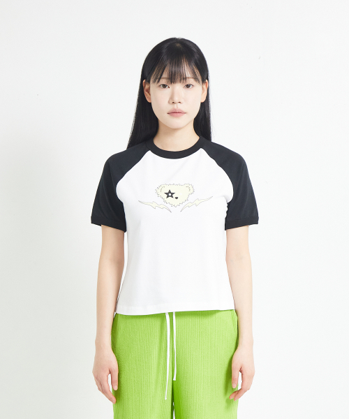 COTTONREBIRTHCLUB(コットンリバースクラブ)の「サンダーラグラングラフィックTシャツ(ブラック)(Tシャツ/カットソー・レディース・その他・FREE)」の2枚目の写真