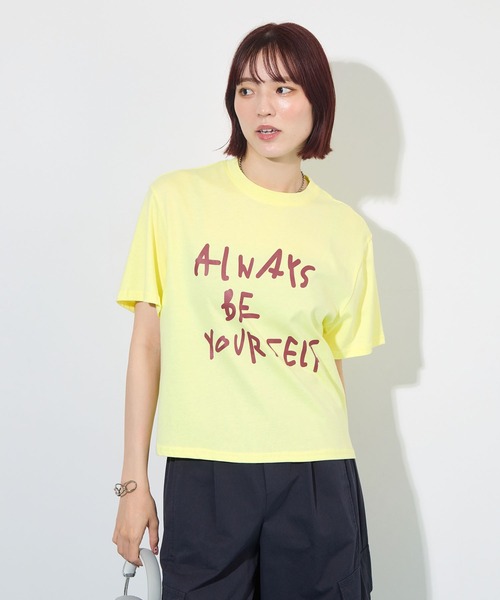ABYS(アビス)の「【オリジナルタグ付き】配色ロゴプリントTシャツ(Tシャツ/カットソー・レディース・チャコールグレー/ピンク/ライトイエロー・FREE)」の21枚目の写真