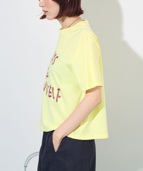 ABYS(アビス)の「【オリジナルタグ付き】配色ロゴプリントTシャツ(Tシャツ/カットソー・レディース・チャコールグレー/ピンク/ライトイエロー・FREE)」の22枚目の写真