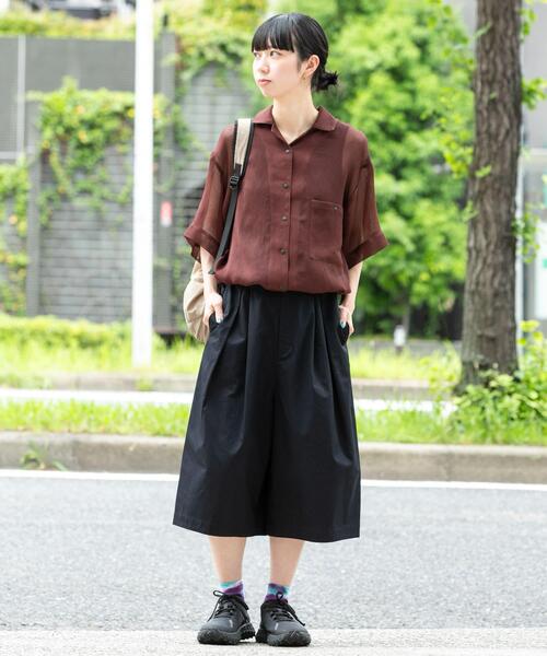 EKAL(エカル)の「撥水チノバミューダパンツ(その他パンツ・レディース・キャメル/ブラック・ONE)」の15枚目の写真