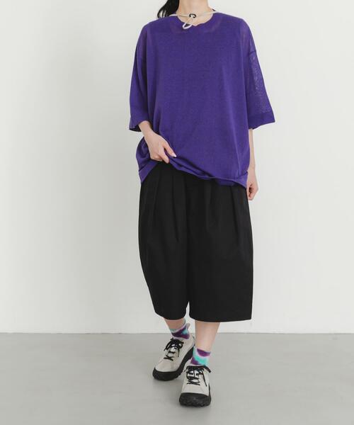 EKAL(エカル)の「撥水チノバミューダパンツ(その他パンツ・レディース・キャメル/ブラック・ONE)」の19枚目の写真