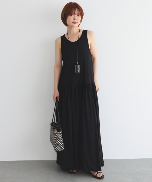 SLOBE IENA（スローブイエナ）の「アメスリバルーンワンピース（ワンピース・レディース・グレー/ブラック・FREE）」の3枚目の写真