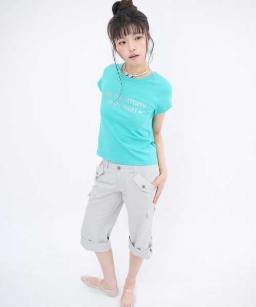 ITZAVIBE(イッザバイブ)の「502 GLITTER LETTERING T SHIRT - MINT(Tシャツ/カットソー・レディース・その他・FREE)」の8枚目の写真