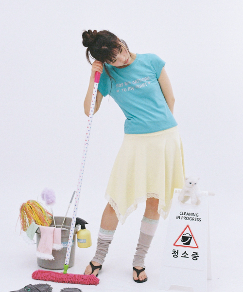 ITZAVIBE(イッザバイブ)の「502 GLITTER LETTERING T SHIRT - MINT(Tシャツ/カットソー・レディース・その他・FREE)」の6枚目の写真
