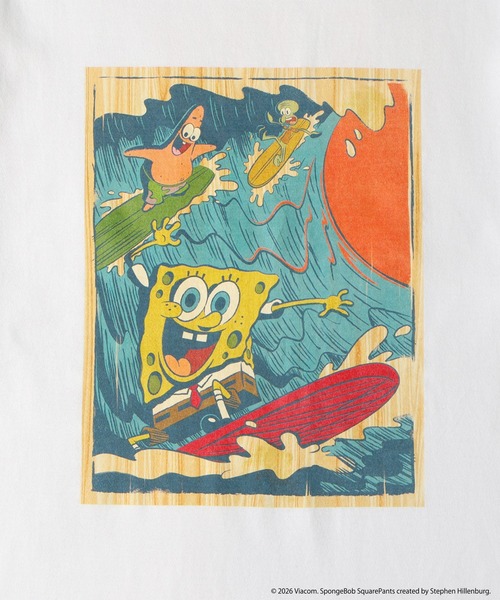MFC STORE(エムエフシーストア)の「SpongeBob x MFC STORE BIG WAVE SURFING S/S TEE(Tシャツ/カットソー・メンズ・ホワイト・XS/S/M/L/XL/XXL)」の5枚目の写真
