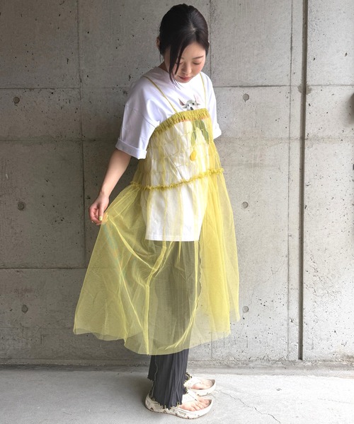 MARKEY'S(マーキーズ)の「チュールフリルワンピース/おとな(ワンピース・レディース・イエロー/ベージュ/チャコール/ラベンダー・160cm)」の8枚目の写真