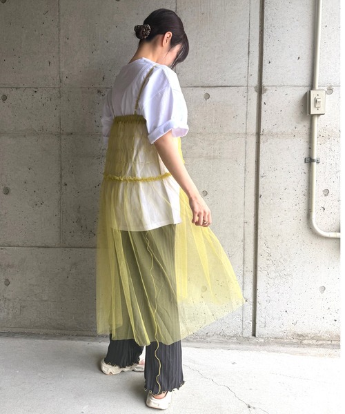 MARKEY'S(マーキーズ)の「チュールフリルワンピース/おとな(ワンピース・レディース・イエロー/ベージュ/チャコール/ラベンダー・160cm)」の9枚目の写真