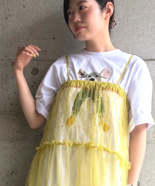 MARKEY'S(マーキーズ)の「チュールフリルワンピース/おとな(ワンピース・レディース・イエロー/ベージュ/チャコール/ラベンダー・160cm)」の7枚目の写真