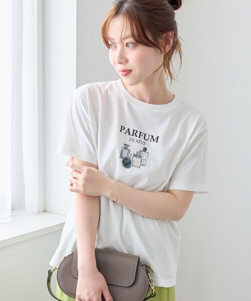 le.coeur blanc（ルクールブラン）の「PARFUM TEE（Tシャツ/カットソー・レディース・ブラック/オフホワイト・38）」の4枚目の写真