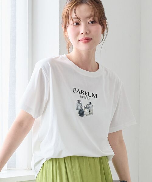 le.coeur blanc（ルクールブラン）の「PARFUM TEE（Tシャツ/カットソー・レディース・ブラック/オフホワイト・38）」の7枚目の写真
