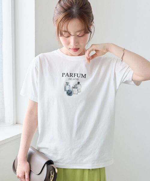le.coeur blanc（ルクールブラン）の「PARFUM TEE（Tシャツ/カットソー・レディース・ブラック/オフホワイト・38）」の8枚目の写真
