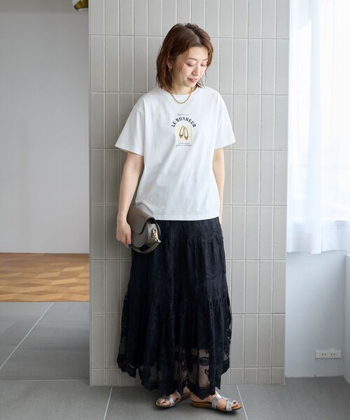 le.coeur blanc(ルクールブラン)の「PARFUM TEE(Tシャツ/カットソー・レディース・ブラック/オフホワイト・38)」の18枚目の写真
