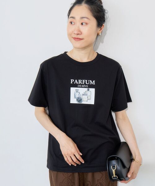 le.coeur blanc(ルクールブラン)の「PARFUM TEE(Tシャツ/カットソー・レディース・ブラック/オフホワイト・38)」の3枚目の写真