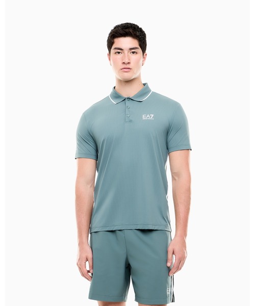 EMPORIO ARMANI EA7(エンポリオアルマーニイーエーセブン)の「【エンポリオ アルマーニ EA7】ジャージーポロシャツ Tennis Pro(ポロシャツ・メンズ・グリーン/ネイビー/ホワイト・SMALL/MEDIUM/X-SMALL/LARGE/X-LARGE)」の1枚目の写真