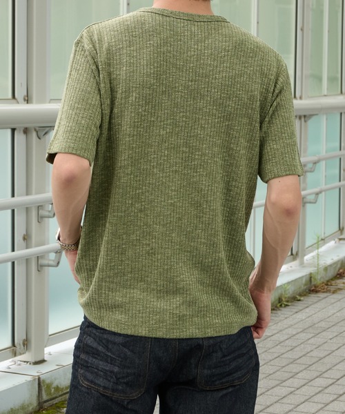 Perushu(ペルーシュ)の「Henley Neck Rib Knit Tops/ヘンリーネックリブニットトップス(Tシャツ/カットソー・メンズ・チャコールグレー/ダークグリーン/ネイビー/ベージュ・MEDIUM/LARGE)」の20枚目の写真