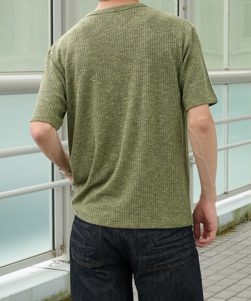 Perushu(ペルーシュ)の「Henley Neck Rib Knit Tops/ヘンリーネックリブニットトップス(Tシャツ/カットソー・メンズ・チャコールグレー/ダークグリーン/ネイビー/ベージュ・MEDIUM/LARGE)」の21枚目の写真