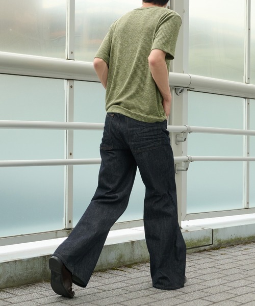 Perushu(ペルーシュ)の「Henley Neck Rib Knit Tops/ヘンリーネックリブニットトップス(Tシャツ/カットソー・メンズ・チャコールグレー/ダークグリーン/ネイビー/ベージュ・MEDIUM/LARGE)」の12枚目の写真