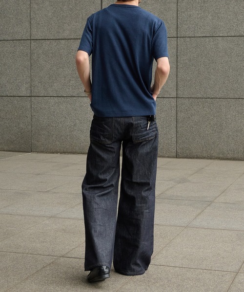Perushu(ペルーシュ)の「Henley Neck Rib Knit Tops/ヘンリーネックリブニットトップス(Tシャツ/カットソー・メンズ・チャコールグレー/ダークグリーン/ネイビー/ベージュ・MEDIUM/LARGE)」の17枚目の写真