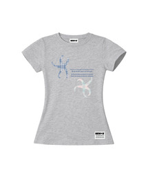 ch2ch セミクロップ半袖Tシャツ [グレー メランジ]