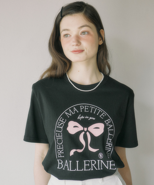 OURHOPE（アワーホープ）の「バレリーナTシャツ - ブラック（Tシャツ/カットソー・レディース・ブラック・1(S)/2(M)）」の2枚目の写真