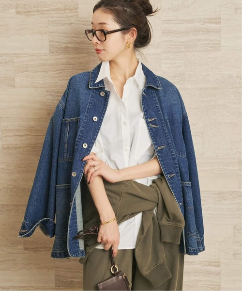 plage(プラージュ)の「《追加》coverall 3(デニムジャケット・レディース・ネイビー/ブラック・36/38)」の2枚目の写真