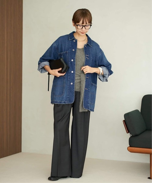 plage(プラージュ)の「《追加》coverall 3(デニムジャケット・レディース・ネイビー/ブラック・36/38)」の6枚目の写真
