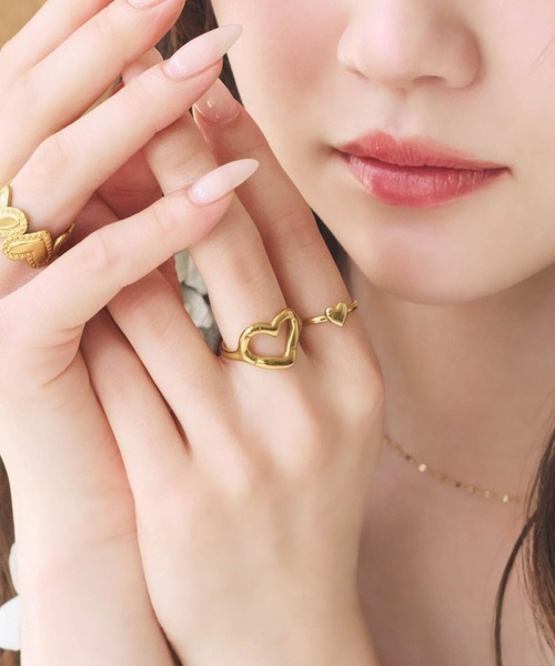Ms.yuu by Nothing And Others(ミスユーバイナッシングアンドアザーズ)の「【りんかさん着用】Ms.yuu by Nothing And Others/シンプルハートリング(リング・レディース・シルバー/ゴールド・FREE)」の7枚目の写真