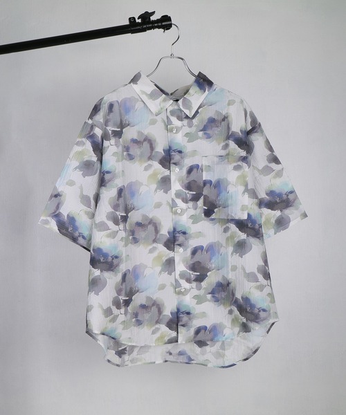 WESTSEA(ウエストシー)の「楊柳風 シアサッカー 花柄・総柄 半袖シャツ / リラックスシルエット レギュラーカラー(シャツ/ブラウス・メンズ・ブラック系その他/チャコール/ブラック/ホワイト/ブラック系その他2・M/L)」の17枚目の写真
