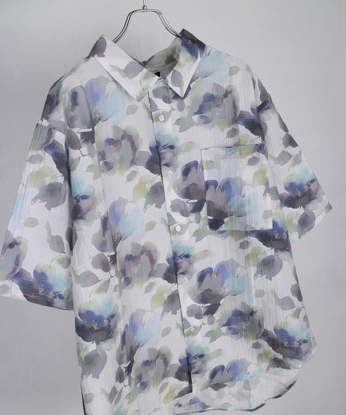 WESTSEA(ウエストシー)の「楊柳風 シアサッカー 花柄・総柄 半袖シャツ / リラックスシルエット レギュラーカラー(シャツ/ブラウス・メンズ・ブラック系その他/チャコール/ブラック/ホワイト/ブラック系その他2・M/L)」の19枚目の写真