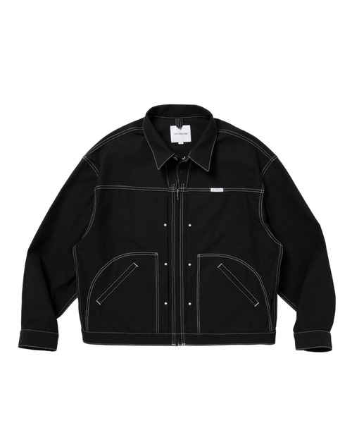 COOTIE PRODUCTIONS（クーティープロダクションズ）の「Cotton Serge Trucker Jacket（その他アウター・メンズ・ブラック/ブラック×ホワイト・MEDIUM/SMALL/LARGE/X-LARGE）」の2枚目の写真