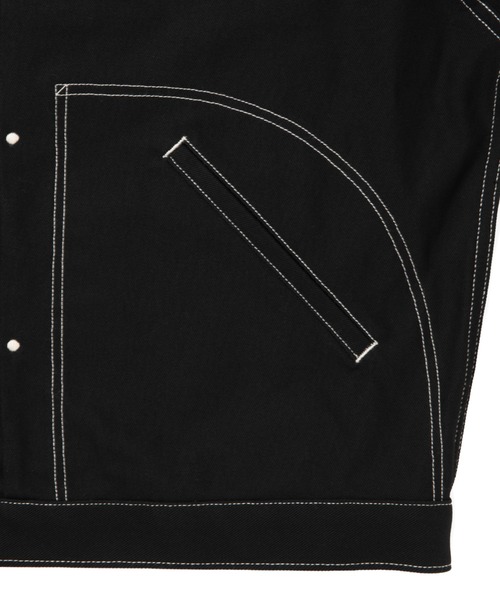 COOTIE PRODUCTIONS（クーティープロダクションズ）の「Cotton Serge Trucker Jacket（その他アウター・メンズ・ブラック/ブラック×ホワイト・MEDIUM/SMALL/LARGE/X-LARGE）」の7枚目の写真