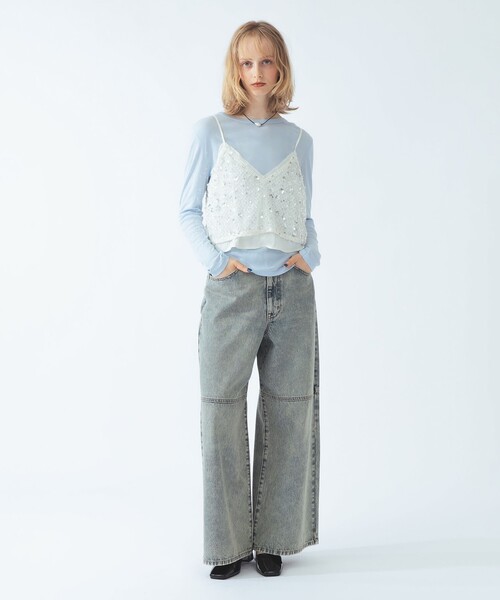Ray BEAMS(レイビームス)の「スパンコール ビスチェ(シャツ/ブラウス・レディース・ホワイト/シルバー・ONE SIZE)」の3枚目の写真