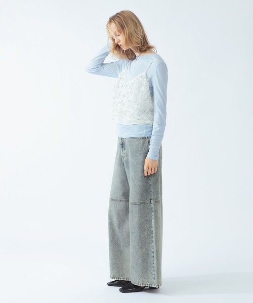 Ray BEAMS(レイビームス)の「スパンコール ビスチェ(シャツ/ブラウス・レディース・ホワイト/シルバー・ONE SIZE)」の4枚目の写真