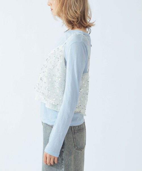 Ray BEAMS(レイビームス)の「スパンコール ビスチェ(シャツ/ブラウス・レディース・ホワイト/シルバー・ONE SIZE)」の8枚目の写真