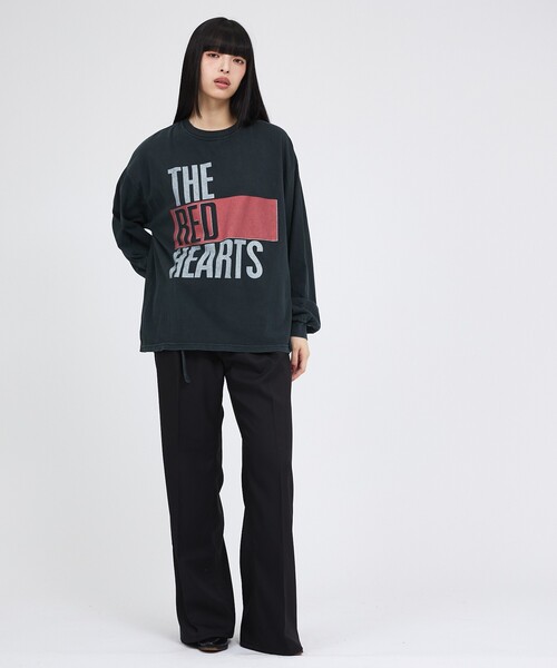 REMI RELIEF(レミレリーフ)の「【REMI RELIEF / レミレリーフ】HARD SP加工20/天竺 (THE RED HARTS) / 長袖Tシャツ / ユニセックス(Tシャツ/カットソー・メンズ・ブラック/オフホワイト・M/L/XL)」の9枚目の写真