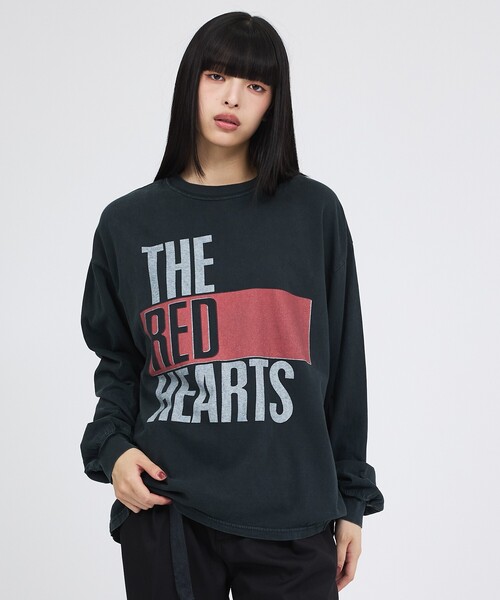 REMI RELIEF(レミレリーフ)の「【REMI RELIEF / レミレリーフ】HARD SP加工20/天竺 (THE RED HARTS) / 長袖Tシャツ / ユニセックス(Tシャツ/カットソー・メンズ・ブラック/オフホワイト・M/L/XL)」の8枚目の写真