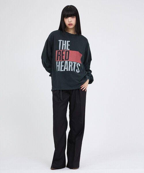 REMI RELIEF(レミレリーフ)の「【REMI RELIEF / レミレリーフ】HARD SP加工20/天竺 (THE RED HARTS) / 長袖Tシャツ / ユニセックス(Tシャツ/カットソー・メンズ・ブラック/オフホワイト・M/L/XL)」の7枚目の写真