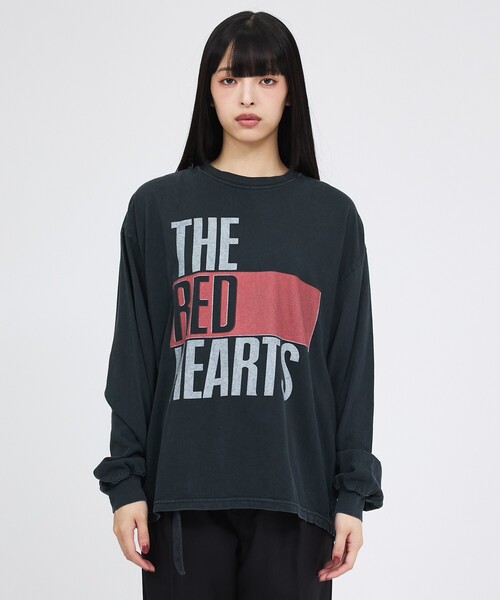 REMI RELIEF(レミレリーフ)の「【REMI RELIEF / レミレリーフ】HARD SP加工20/天竺 (THE RED HARTS) / 長袖Tシャツ / ユニセックス(Tシャツ/カットソー・メンズ・ブラック/オフホワイト・M/L/XL)」の6枚目の写真