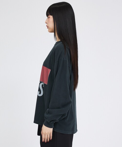 REMI RELIEF(レミレリーフ)の「【REMI RELIEF / レミレリーフ】HARD SP加工20/天竺 (THE RED HARTS) / 長袖Tシャツ / ユニセックス(Tシャツ/カットソー・メンズ・ブラック/オフホワイト・M/L/XL)」の5枚目の写真