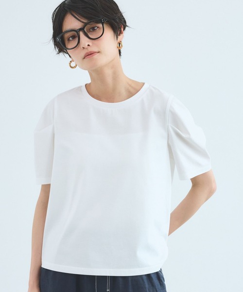 BARNYARDSTORM(バンヤードストーム)の「BARNYARDSTORM / 袖タックプルオーバー / 接触冷感 / 吸水速乾【Oggiコラボ】(Tシャツ/カットソー・レディース・ネイビー/ホワイト/ライトグレー・S/M)」の1枚目の写真