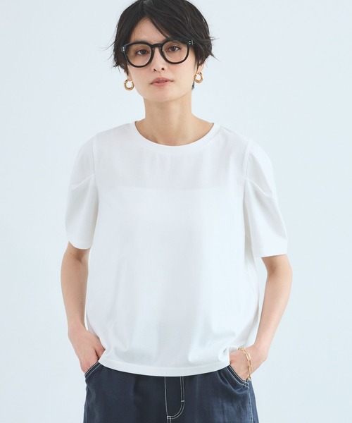 BARNYARDSTORM(バンヤードストーム)の「BARNYARDSTORM / 袖タックプルオーバー / 接触冷感 / 吸水速乾【Oggiコラボ】(Tシャツ/カットソー・レディース・ネイビー/ホワイト/ライトグレー・S/M)」の16枚目の写真