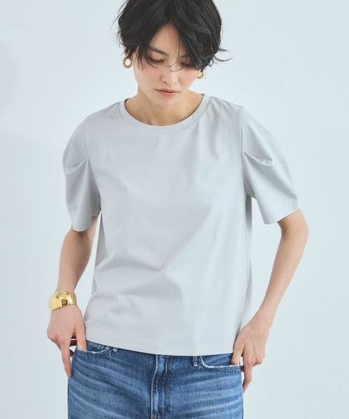 BARNYARDSTORM(バンヤードストーム)の「BARNYARDSTORM / 袖タックプルオーバー / 接触冷感 / 吸水速乾【Oggiコラボ】(Tシャツ/カットソー・レディース・ネイビー/ホワイト/ライトグレー・S/M)」の8枚目の写真