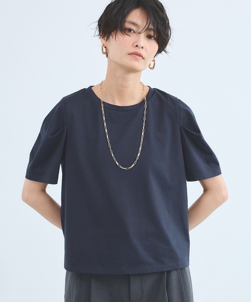 BARNYARDSTORM(バンヤードストーム)の「BARNYARDSTORM / 袖タックプルオーバー / 接触冷感 / 吸水速乾【Oggiコラボ】(Tシャツ/カットソー・レディース・ネイビー/ホワイト/ライトグレー・S/M)」の12枚目の写真