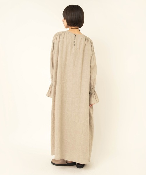 RNA-N(アールエヌエーエヌ)の「D1694 フレンチリネンシャーリングデザインワンピース(ワンピース・レディース・キナリ/ダークブラウン/ブラック・FREE)」の14枚目の写真