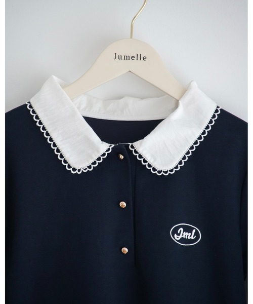 JUMELLE(ジュメロ)の「ペプラムポロトップ(Tシャツ/カットソー・レディース・ネイビー・FREE)」の19枚目の写真