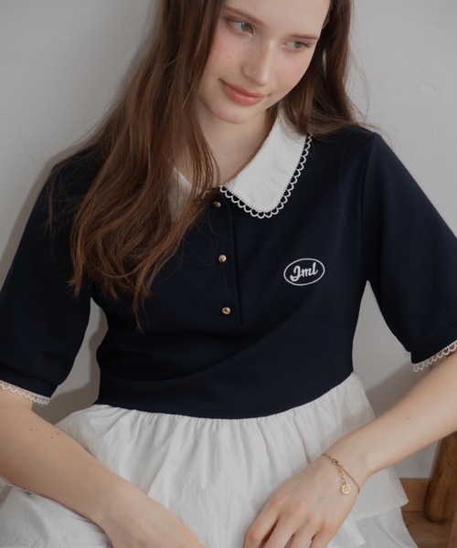 JUMELLE(ジュメロ)の「ペプラムポロトップ(Tシャツ/カットソー・レディース・ネイビー・FREE)」の21枚目の写真