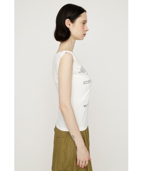 SLY(スライ)の「ONE SHOULDER ASYMMETRY TOPS ワンショルダーアシンメトリートップス 夏服(Tシャツ/カットソー・レディース・マルチ/オフホワイト/ブラウン・FREE)」の8枚目の写真