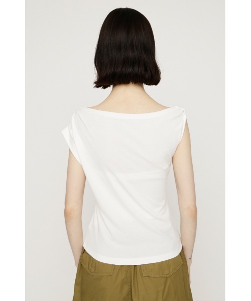 SLY(スライ)の「ONE SHOULDER ASYMMETRY TOPS ワンショルダーアシンメトリートップス 夏服(Tシャツ/カットソー・レディース・マルチ/オフホワイト/ブラウン・FREE)」の9枚目の写真