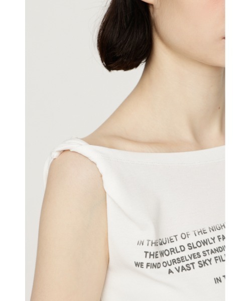 SLY(スライ)の「ONE SHOULDER ASYMMETRY TOPS ワンショルダーアシンメトリートップス 夏服(Tシャツ/カットソー・レディース・マルチ/オフホワイト/ブラウン・FREE)」の11枚目の写真