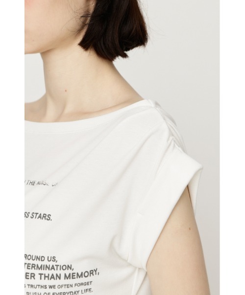 SLY(スライ)の「ONE SHOULDER ASYMMETRY TOPS ワンショルダーアシンメトリートップス 夏服(Tシャツ/カットソー・レディース・マルチ/オフホワイト/ブラウン・FREE)」の12枚目の写真